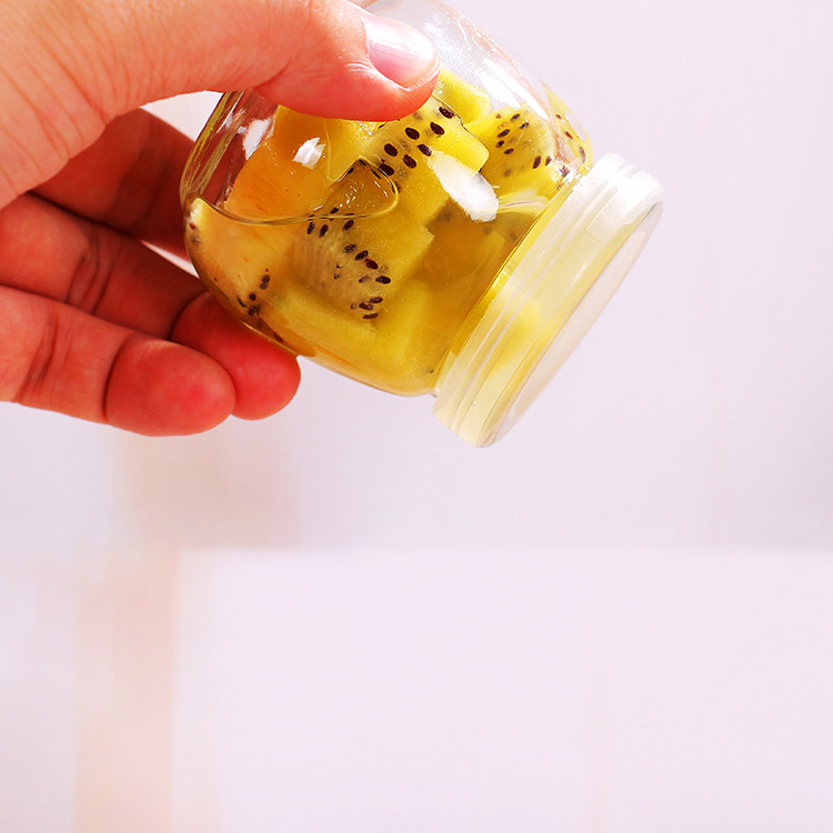 Creative Cute Mousse Jelly Bottle Glass Pudding Bottle Yogurt Cup with Lid High Temperature Resistant Large Mouth Pudding Cup Wholesale