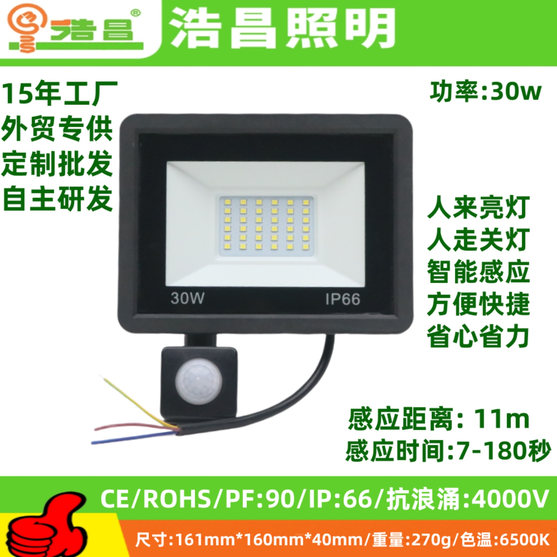 Induction Floodlight, Human Body Induction Floodlight, Infrared Induction Floodlight, Corridor Sensor Light, Lights up When People Come