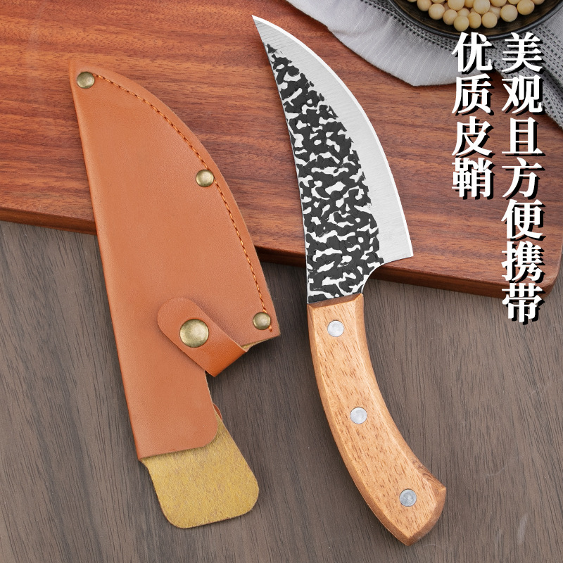 Hand-Forged Boning Knife 6inch Commercial Peeling Knife Special Sharp Knife for Cutting Outdoor Scimitar Butchering Knife