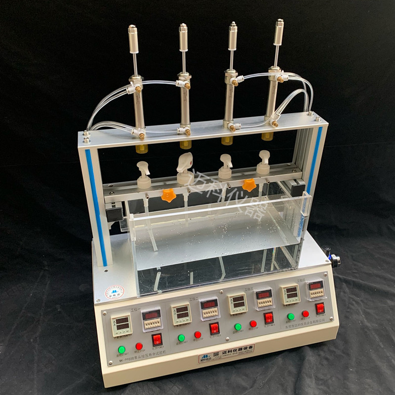 Hand sanitizer pump head pressing life testing machine shampoo shower gel PP pump head extrusion durability fatigue tester