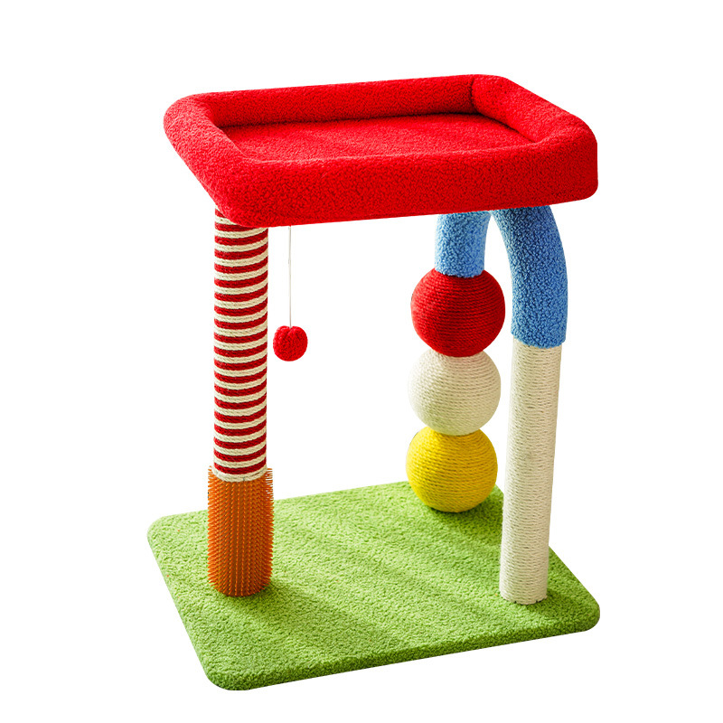 Cat Climbing Rack Jumping Platform Cat Toy Sisal Column Multifunctional Grinding Claw Cat Climbing Rack Plush Toy Combination Multi-Power Cat Nest