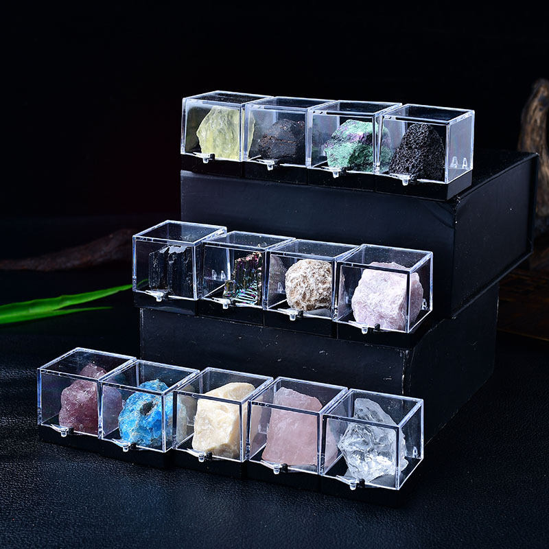 Natural Crystal Ore Specimen Ornaments Mineral Crystal Collection Color Gem Raw Stone Children's Science Teaching Gift