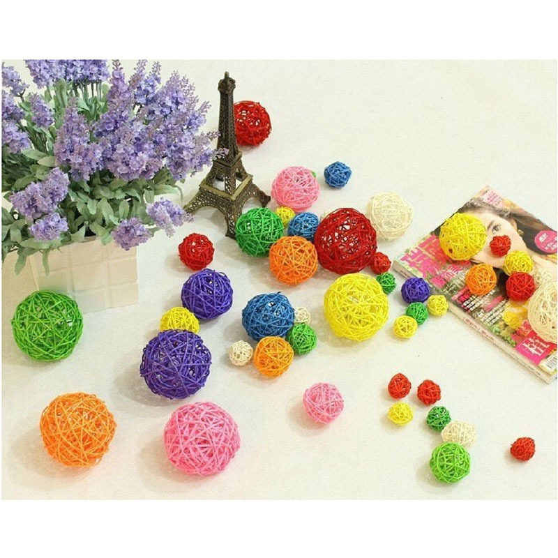 3CM parrot bird toy ball color aromatherapy rattan ball kindergarten merchant plant woven decorative hanging rattan ball
