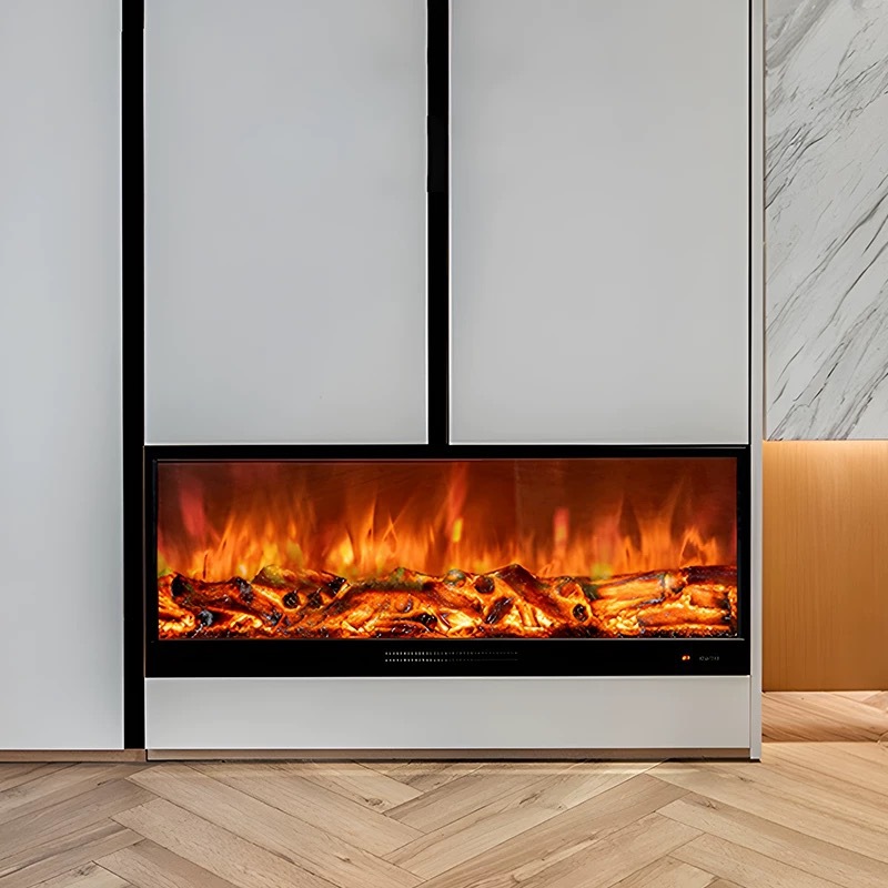 2D Digital Fireplace Fully Intelligent Heating Simulated Flame Plus Home Hotel Decoration Electric Atomization Chip Fireplace
