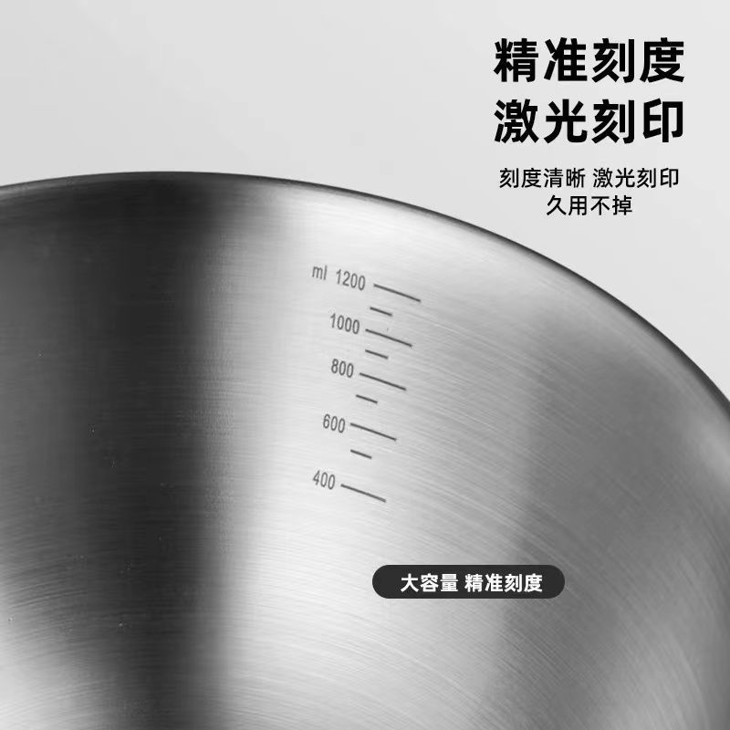 304 Stainless Steel Cooking Basin Japanese Style Household Scale Basin Thickened Mixing and Basin Egg Beating Basin Salad Baking Basin