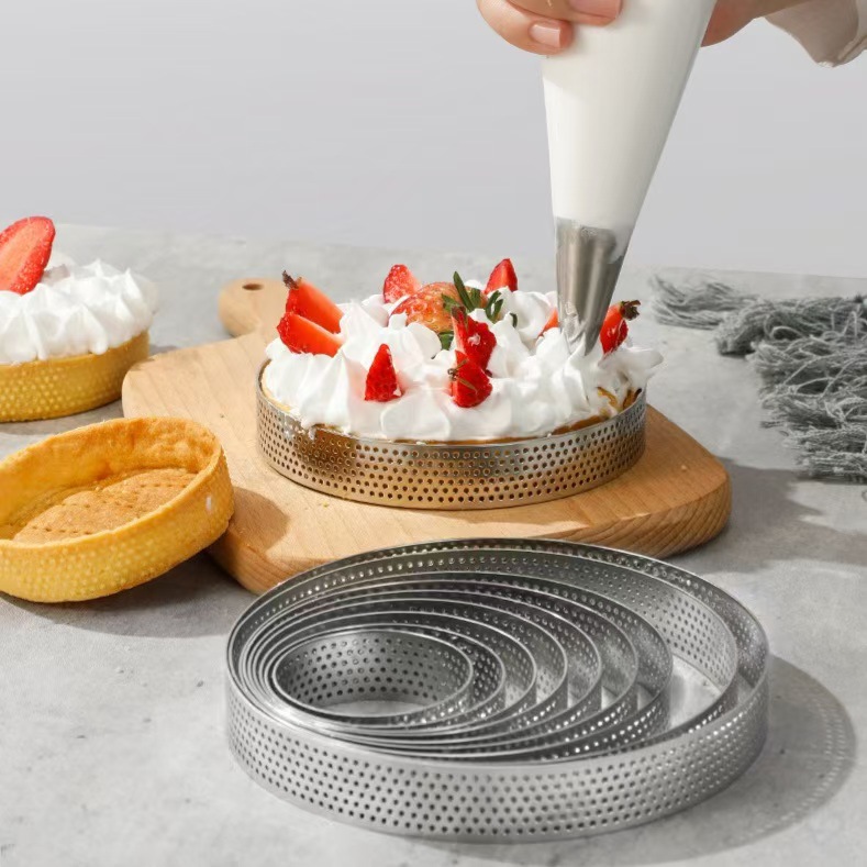 Круглая перфорированная форма из нержавеющей стали для мусса, кольцо для выпечки