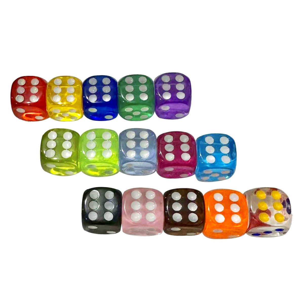 Factory direct 16mm16mm 16mm 16mm corner color transparent crystal dice