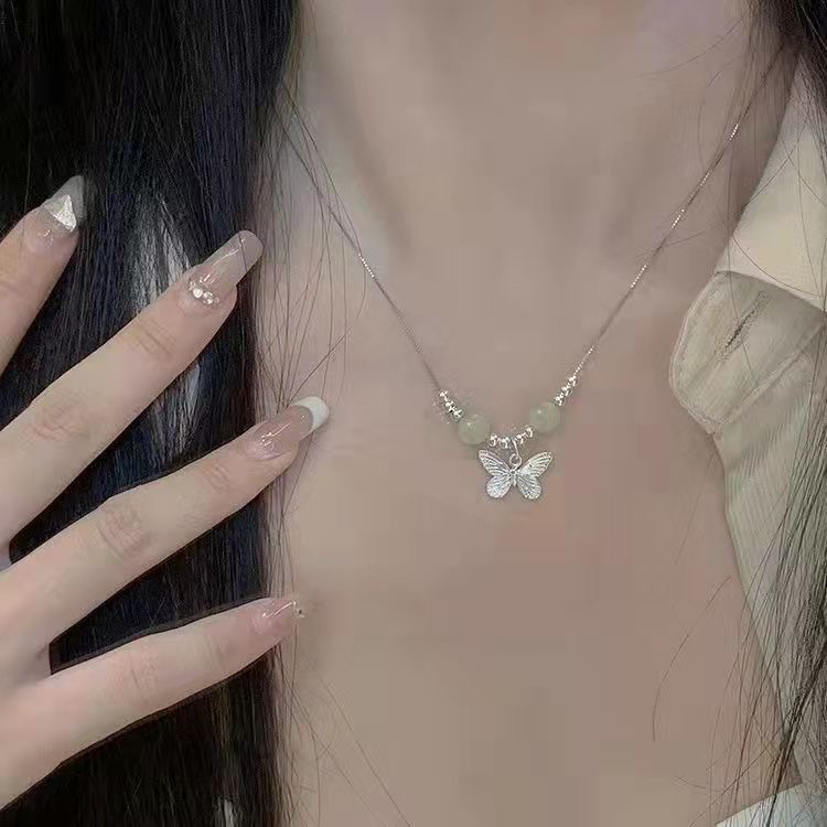 Magic Butterfly Dance Necklace Women's Ins Sweet Chinese Style Pendant 2024 New Exquisite Cute Clavicle Chain Gift