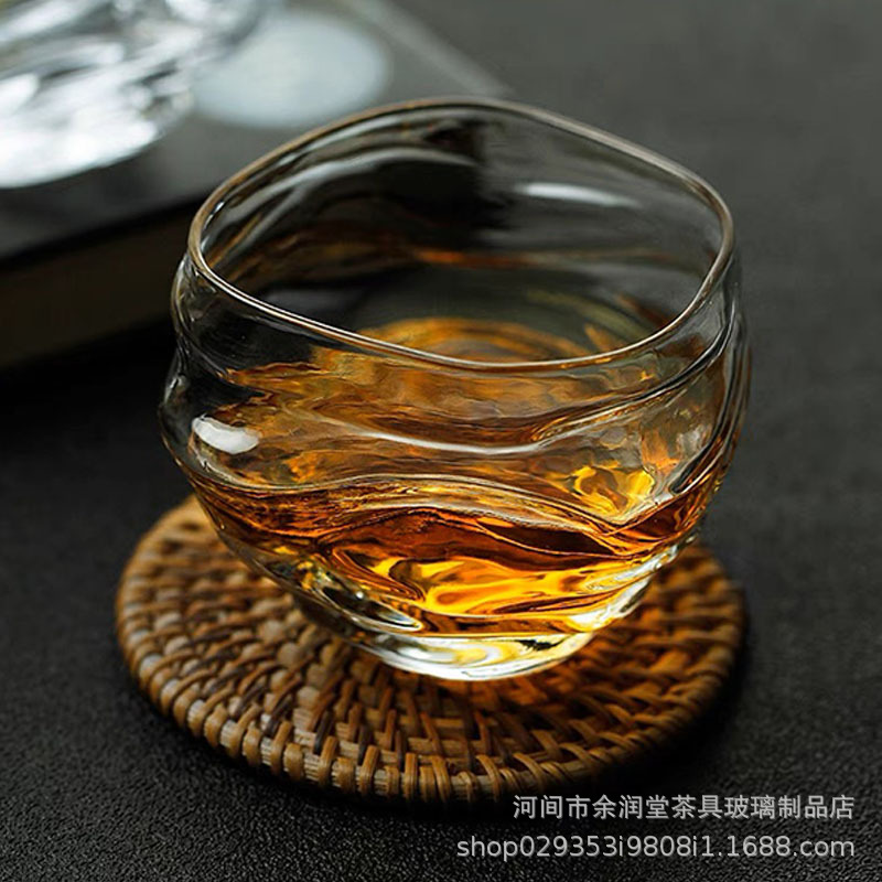 High Borosilicate Glass Water Cup Creative Spiral Juice Cup Shanhe Cup Whisky Wine Glass Household Kung Fu Tea Set