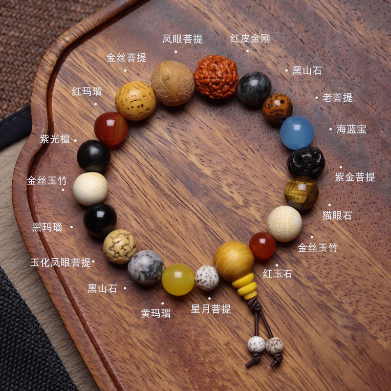 Lingyin 18 seed bracelet fifth generation multi-treasure beads men's and women's transfer beads bodhi 18 seed Buddha beads play wholesale