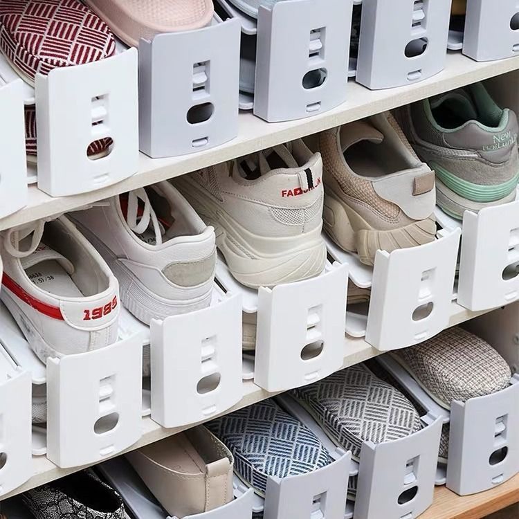 Explosive Shoe Rack Double Layer Shoe Holder Three-gear Adjustable Household Dormitory Finishing Artifact Slippers Shoe Cabinet Shoe Storage Rack