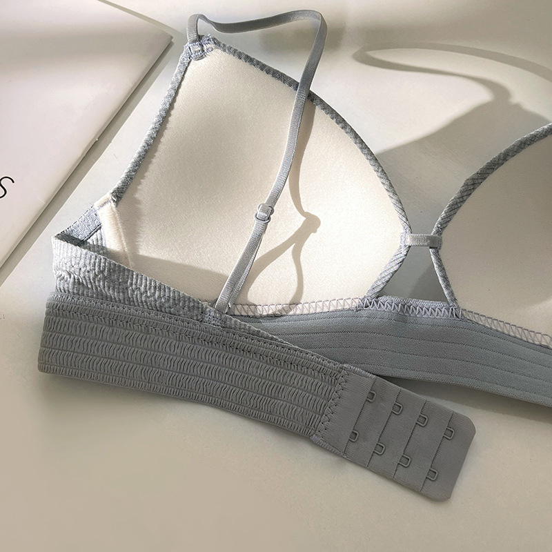 Triangular Cup French Bra Summer Thin Women's Breathable Bra Small Breast Push-Up Non-Empty Cup Bra Sexy Pure Desire