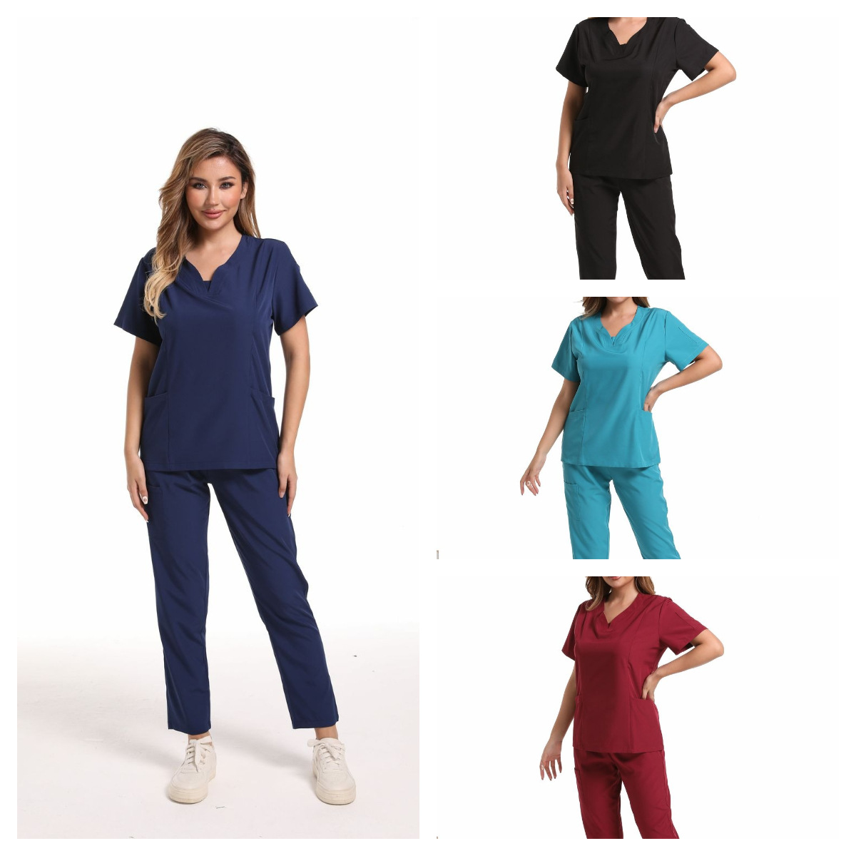 Однотонная быстровысыхающая одежда для ухода, рабочая одежда для салона красоты, костюм для ручной стирки