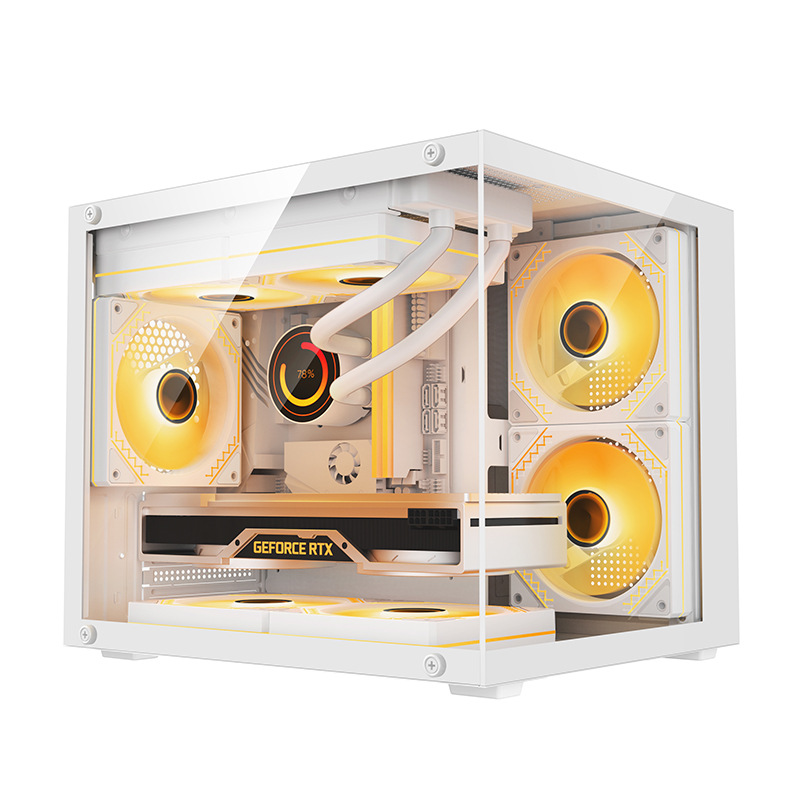 Nine-tailed fox T13 sea view room chassis computer chassis desktop matx motherboard glass side through chassis diy shell