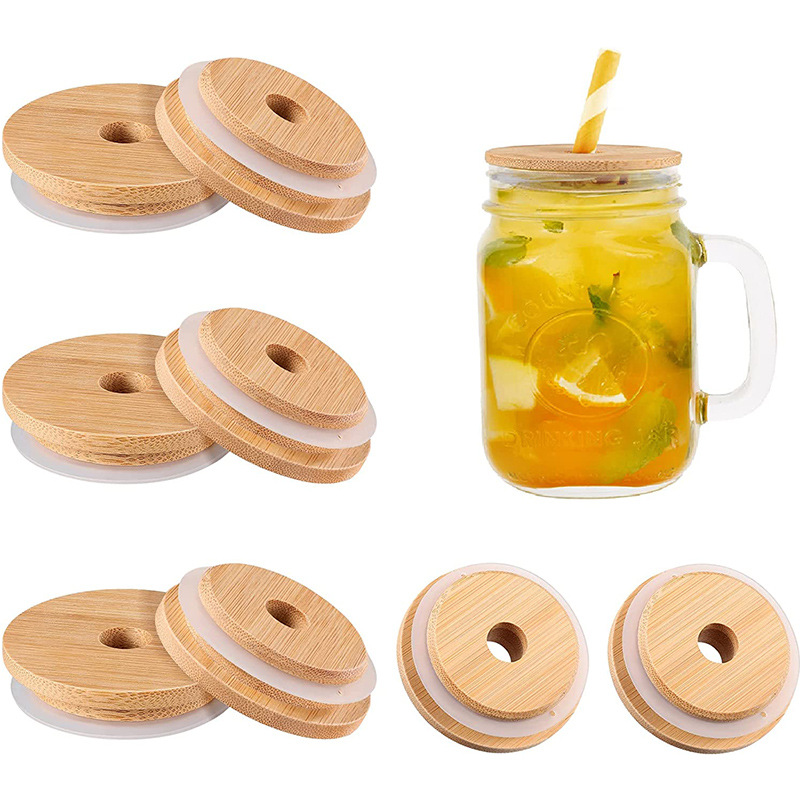 Solid wood cup cover glass cup cover mug wine cup cover sealed bamboo cover various styles can be customized LOGO printing