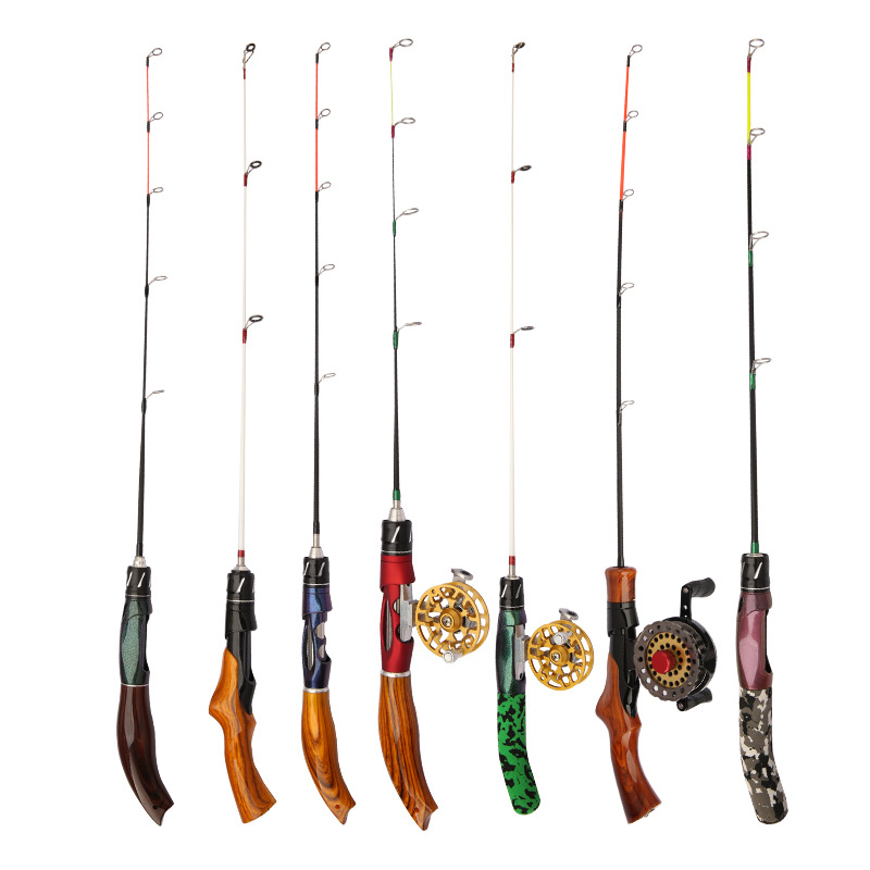 Ice fishing rod winter fishing rod bridge fishing rod round tail flat tail winter fishing rod solid flat slightly tent fishing rod cross-border wholesale