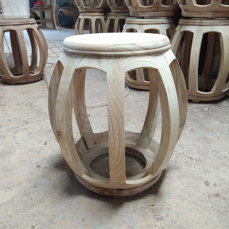 Стуool из массива дерева, белый эмбрион стул гучжэн, стул для смены обуви, белый стул древности, стул для чая из южного вяза, классический китайский круглый стул