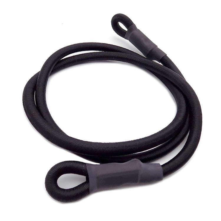 Manufacturer Sales children trampoline bounce pull rope with hook color polyester elastic rope fitness bungee rope