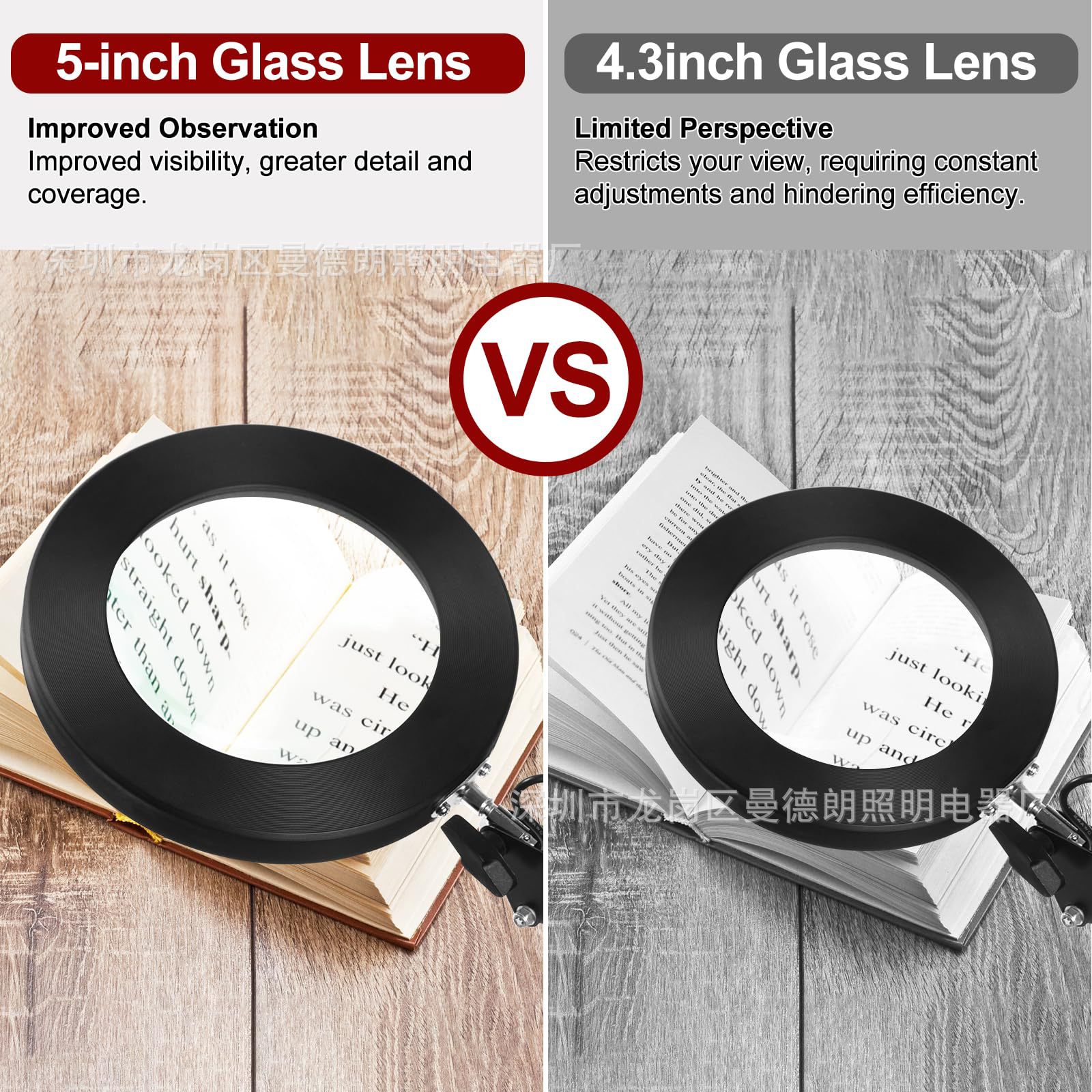 Cross Mirror LED Folding Magnifier Table Lamp Eyelash Nail Art Work Desktop Maintenance Cold Light Magnifier Clip Lamp