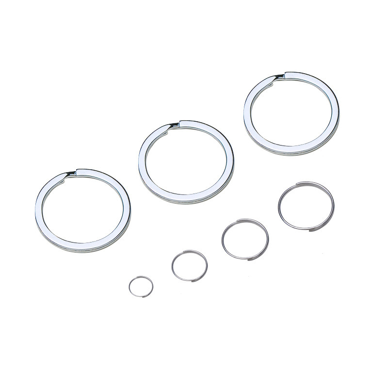 304 Stainless Steel Key Ring Ring Metal Nickel Plated Aperture Flat Ring Car Key Chain Accessories Jewelry Ready Stock