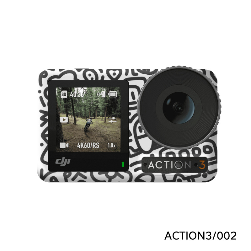 Suitable for Dji Osmo Action 3\4Th Generation Action Camera Stickers, All-Inclusive Protective Film, Color Stickers That Do Not Leave Glue