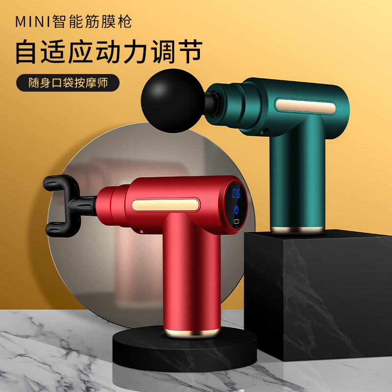 Fascial gun muscle relaxation massager smart mini vibration shock gun portable pocket electric whole body massage gun