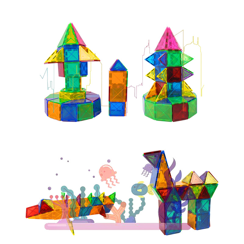 Color Window Magnetic Piece Supplementary Piece Jigsaw Puzzle Educational Toy Building Blocks Scattered Pieces Magnetic Building Blocks Children's Magnet Toys