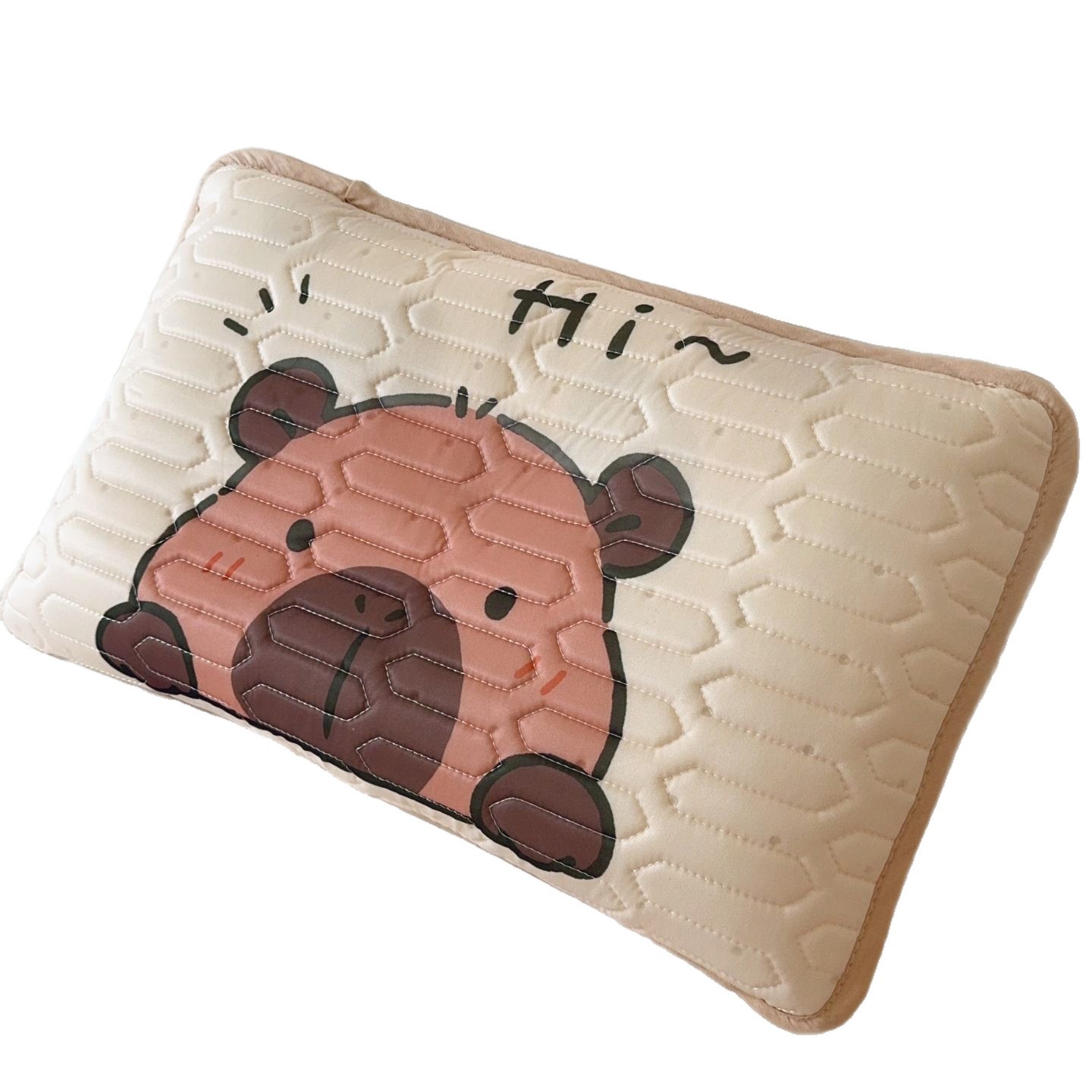 Children's Cartoon Cool Ice Silk Latex Pillowcase Cooling Mat Toddler Baby Bed Sheetss Game Blanket Latex Mat Set