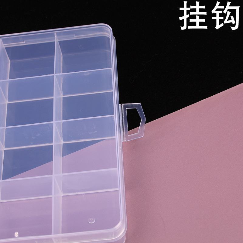 Fixed Card Slot 24-Grids Storage Box Parts Classification Transparent Plastic Box Small Accessories Box Jewelry Beaded Packaging Box