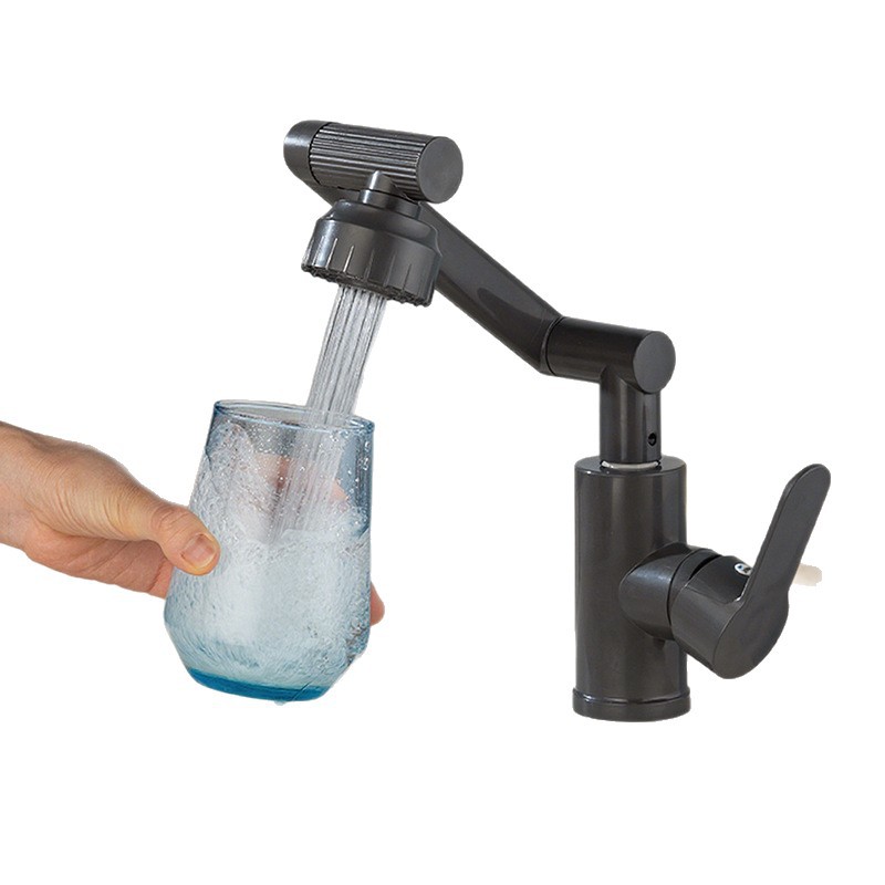 Basin Faucet Mechanical Arm Washbasin Bathroom Anti-Splash Hot and Cold Universal Lucky Cat Faucet