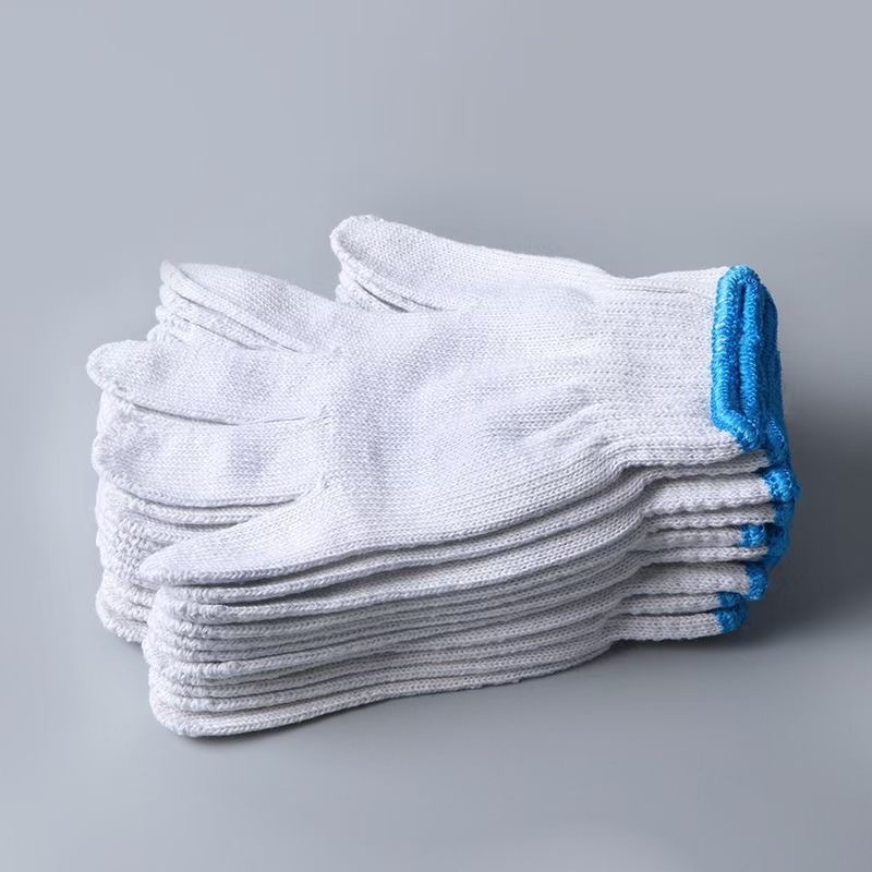 Labor protection gloves wholesale thickened wear-resistant cotton yarn nylon cotton thread for men and women work non-slip dirt-resistant protective hands