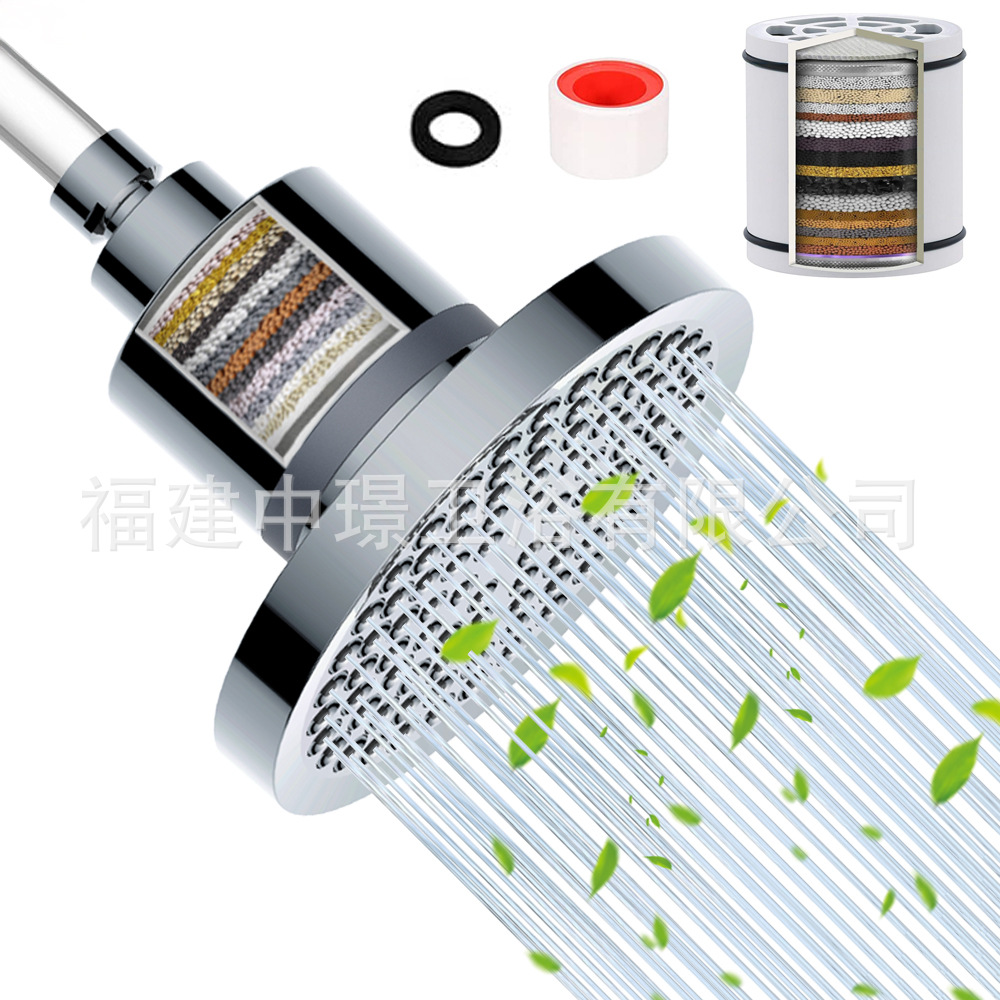 Amazon American Concealed Shower Top Spray 6inch Supercharged Filter Electroplated Nozzle Round Bathroom Shower Head