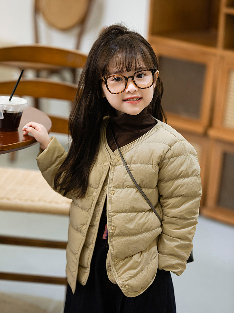 Down Vest Liner 2025 Autumn and Winter Medium and Large Kidsren's Boys and Girls Baby Warm down Jacket Students Wear Outside and Inside