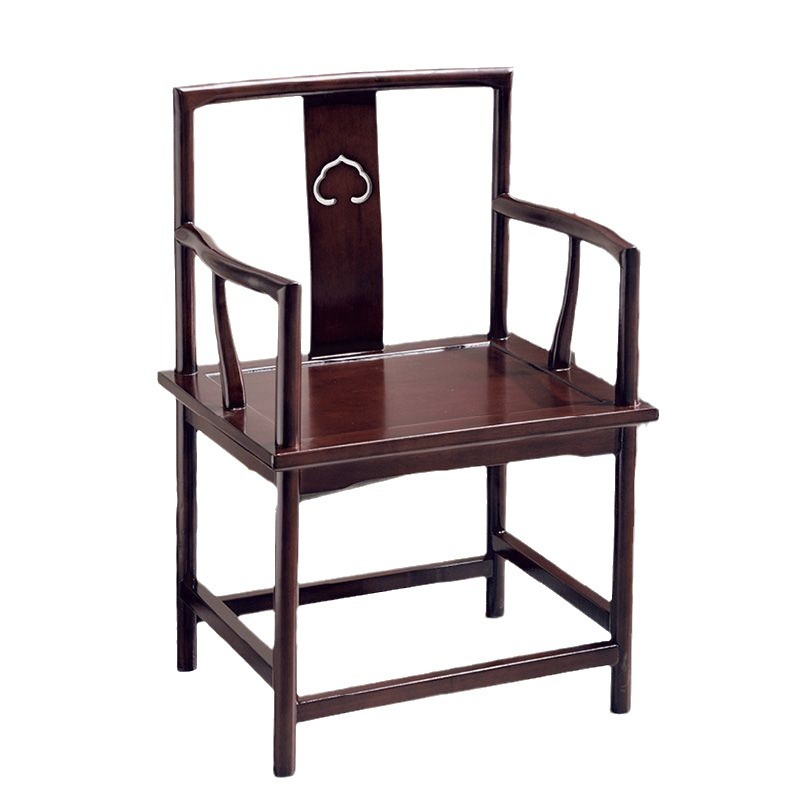 New Chinese style solid wood Crown round chair round chair master chair official hat chair round chair three-piece modern office back chair