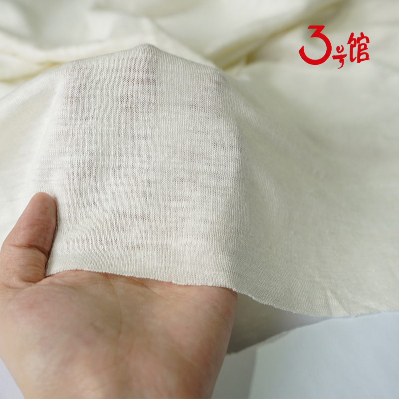 Pure hemp knitted jersey 200g hemp hemp foreign trade hemp T-shirt fabric spot beige hemp fabric