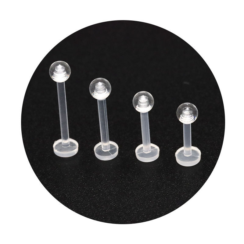 Cross-border Invisible Lip Nail Acrylic Multi-style Length Lip Nail Human Perforated Transparent Jewelry Lip Decoration Flat Bottom