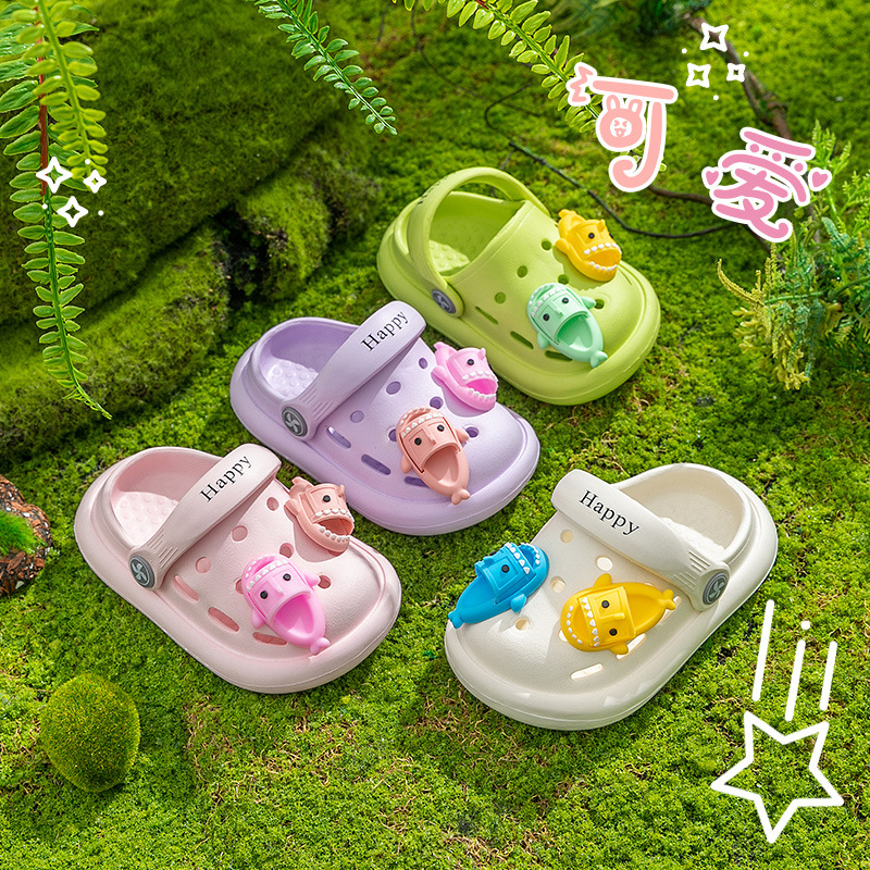 Children's Cave Shoes Summer Boys and Girls Baby Cute Cartoon Soft Sole Outdoor Toe Sandals Beach Sandals