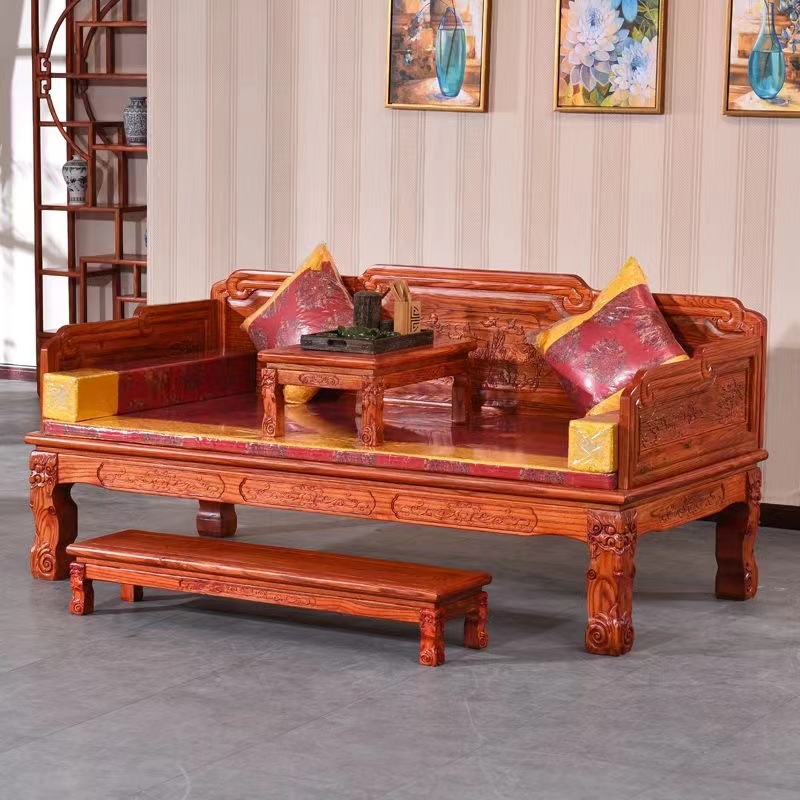 Luohan Bed Pineapple Gemu Chinese Furniture Living Room Sofa Small Apartment Mattress Combination Three-piece Homestay Zen Bed