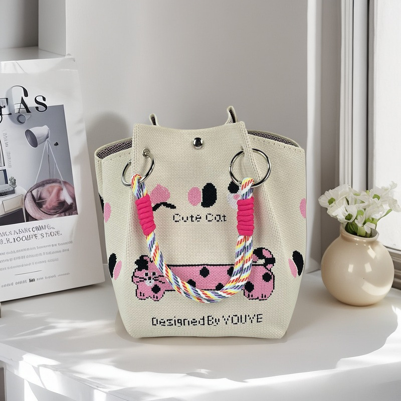 2025 New Ethnic Style Women's Fashion All-match Tote Shoulder Bag Denim Artistic Portable Vintage Embroidered Flower