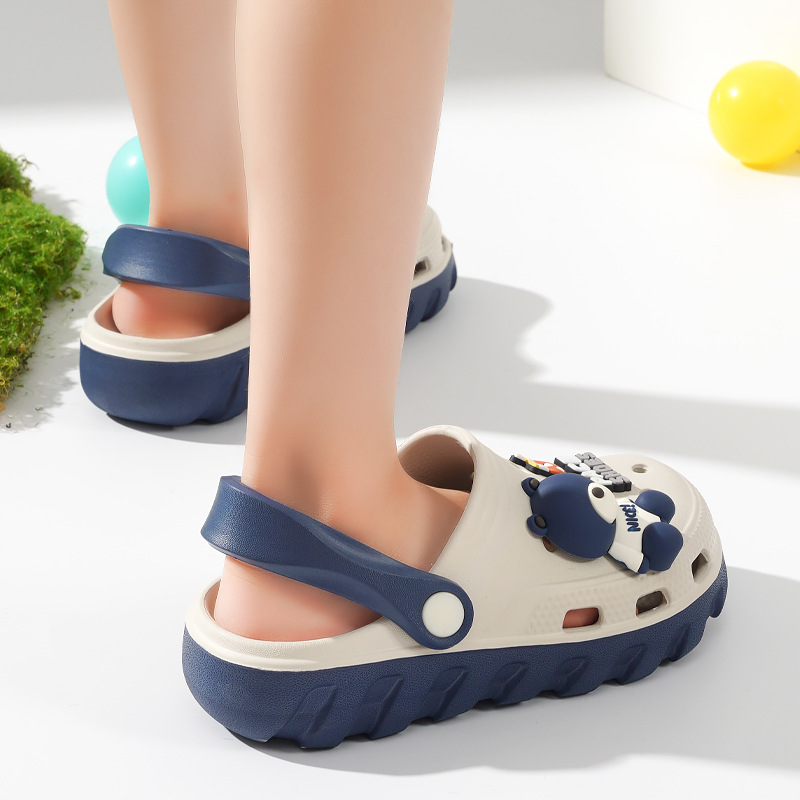 Children's Cave Shoes Summer Baotou Slippers Boys and Girls Non-slip Breathable Lightweight Soft Bottom Household Outfit Beach Sandals