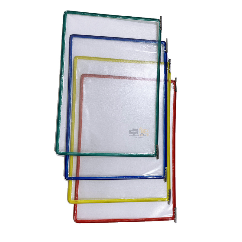 Wall A4 Plastic Vertical Storage Folder Transparent Vertical Splint Pull-out Information Bag Spindle Folder Page