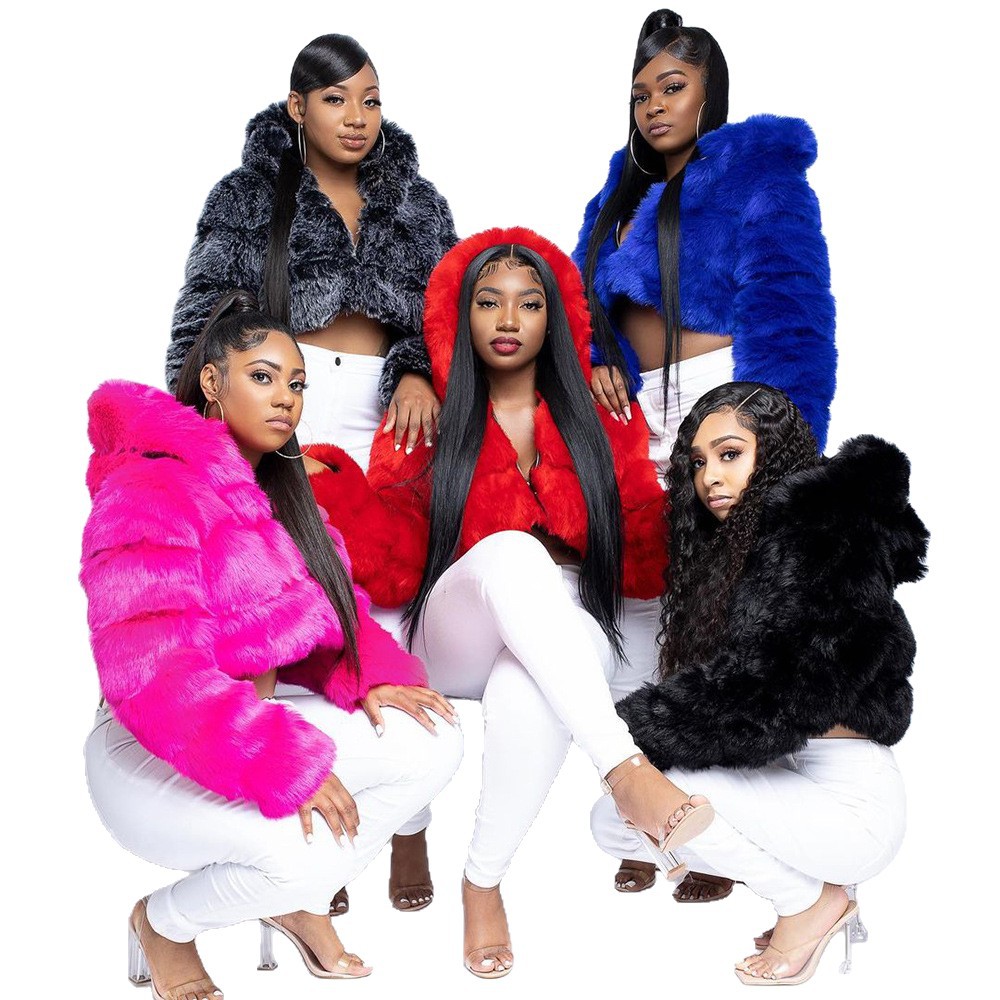 New imitation fur coat coat European and American fashion imitation fur factory wholesale Haining imitation fur fashion Joker