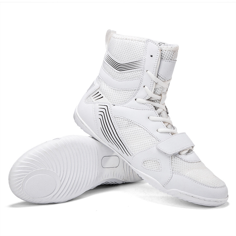 Boxing Shoes Men's and Women's Sanda Shoes Fighting Wrestling Shoes Fall Short-fall Boots Long Boots Beef Sole Wear-resistant Sole Boxing Shoes