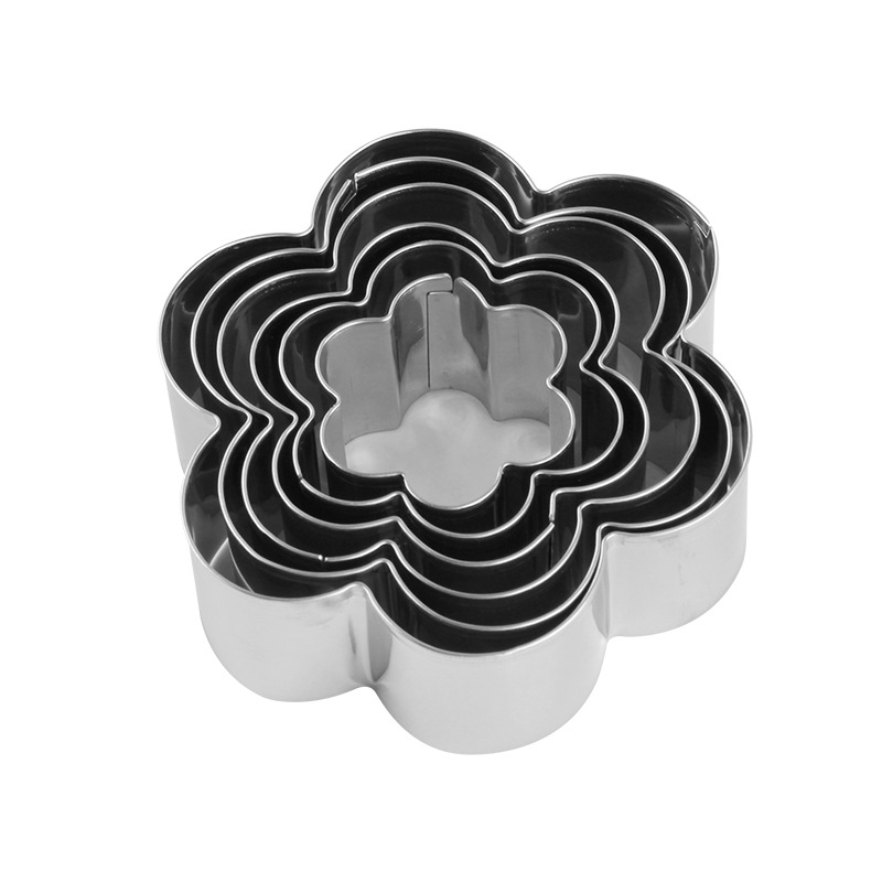 Cross-Border Exclusive Christmas Tree Six-Star Cookie Mold Set of Ten Pieces Cookie Cutter DIY Baking Mold