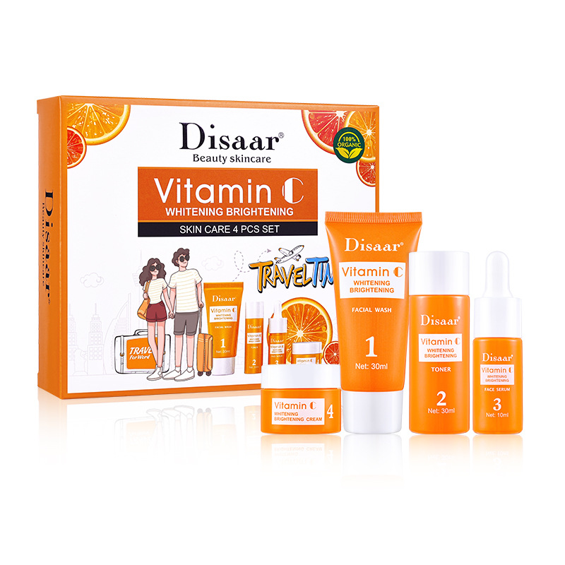 Cross-border Disaar travel skin care suit VC moisturizing brightening factory whole box wholesale water lotion suit Skincare