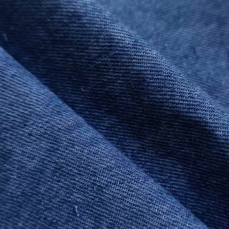 A Large Number of Ready-Made Cotton and Linen Denim Fabric 230g Linen Cotton Denim Yarn-Dyed Hemp Twill Denim Fabric