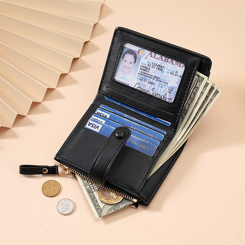 Cross-Border Women's Macaron Short Korean Style Wallet Crocodile Pattern Multi-Card Slot Daily Versatile Fresh Women's Wallet