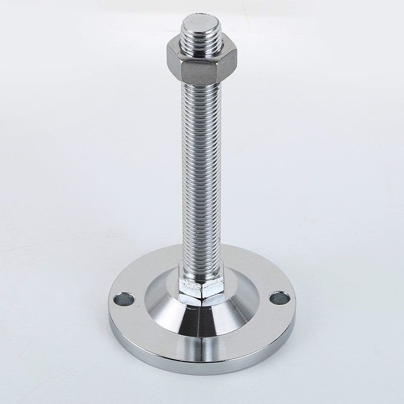 D120 Double Hole Heavy Duty Carbon Steel Foot Support Foot Cup Adjusting Screw Machine Foot Metal Galvanized Foot Pad