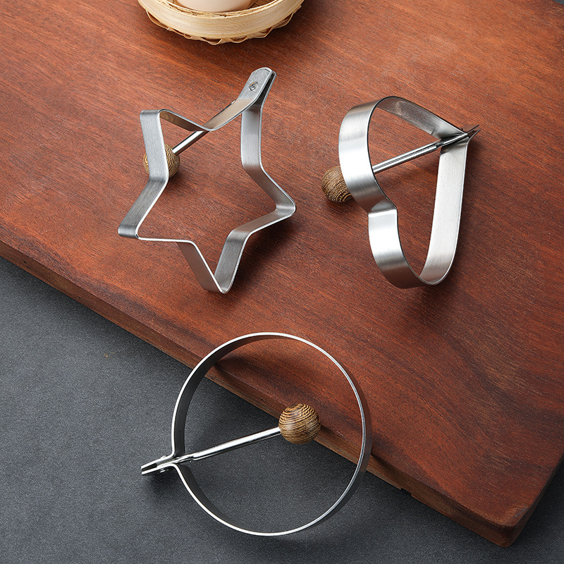 316 Stainless Steel Egg Ring Mold Chicken Wing Handle Egg Cooker Heart-Shaped Poached Egg Mold Wholesale