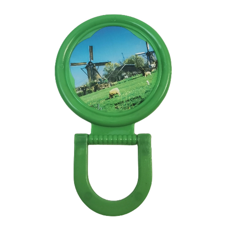 Old-fashioned small seat mirror portable plastic makeup dressing small round mirror color retro dressing table export mirror